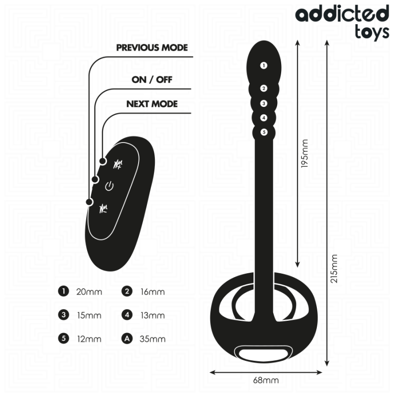 ADDICTED TOYS ANILLO PENE VIBRADOR PUNTOP CONTROL REMOTO