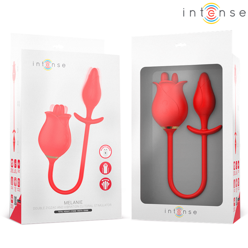 INTENSE MELANIE DOBLE ESTIMULADOR CLITORIS CON LENGUA ZIGZAG