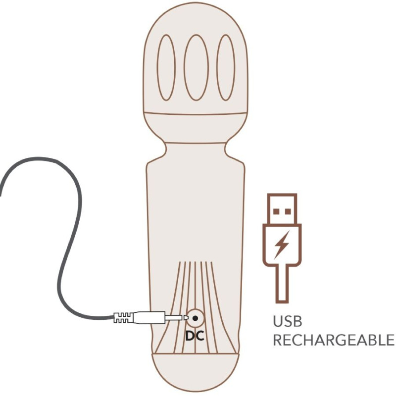 ROCKS OFF MINI VARITA RECARGABLE 16 FUNCIONES BURDEOS