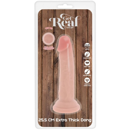 GET REAL DILDO DELUXE DONG GRUESO DE DOBLE DENSIDAD TPE 255 CM