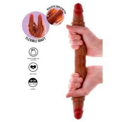 GET REAL DILDO DOBLE DONG DE SILICONA CARAMELO 40 CM 2