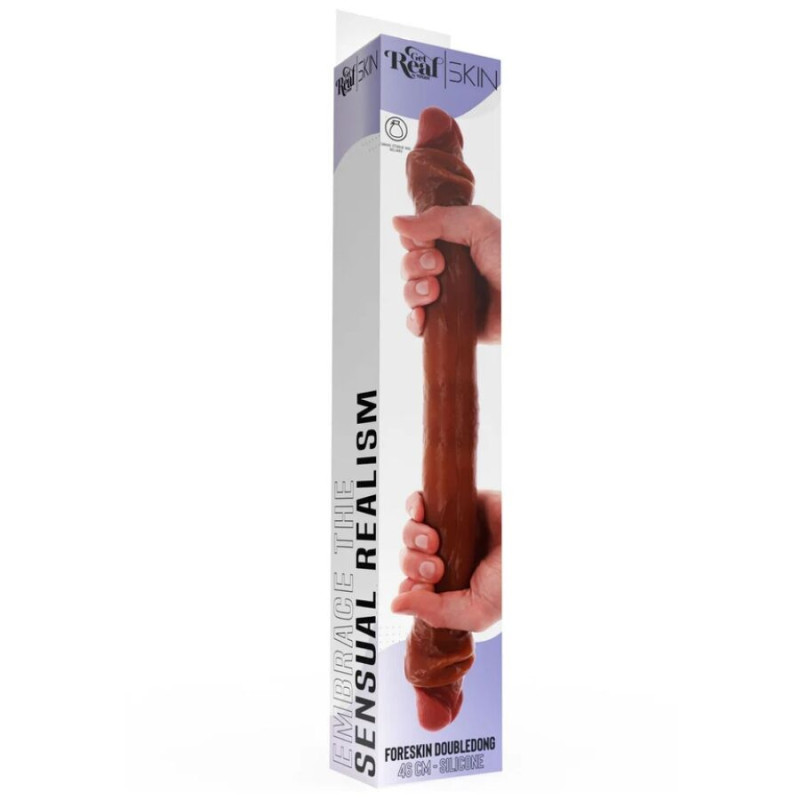 GET REAL DILDO DOBLE DONG DE SILICONA CARAMELO 46 CM