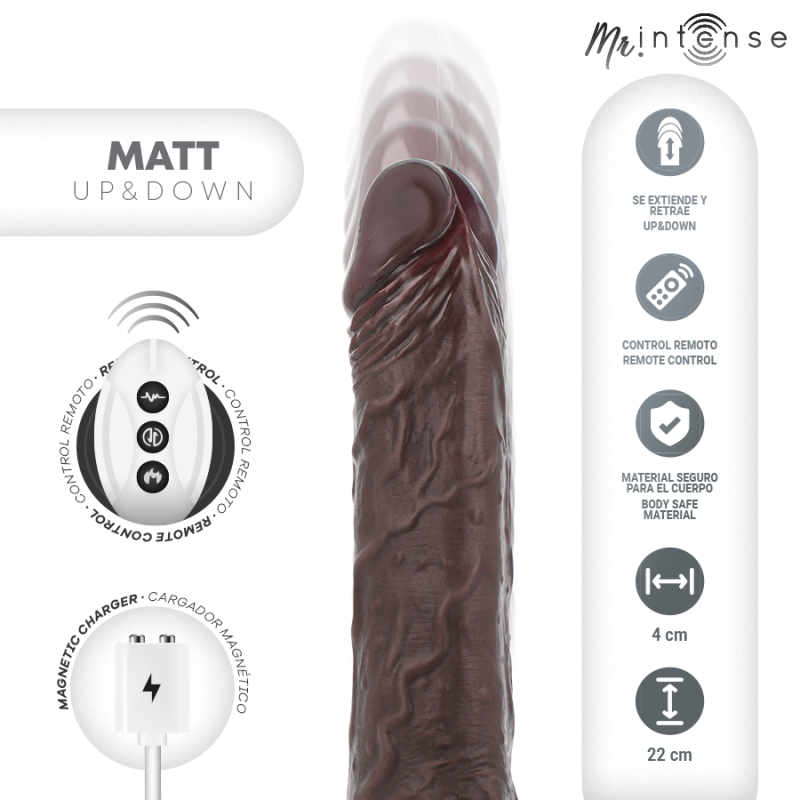 MR INTENSE MATT REALISTICO MULTIFUNCION CON VIBRACION UP AND DOWN CONTROL REMOTO 22 CM O 4 CM