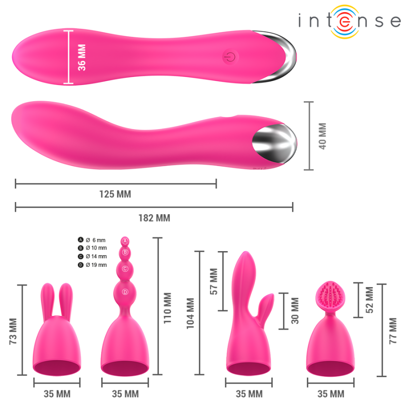 INTENSE CHER VIBRADOR 20 PATRONES CON CABEZALES INTERCAMBIABLES