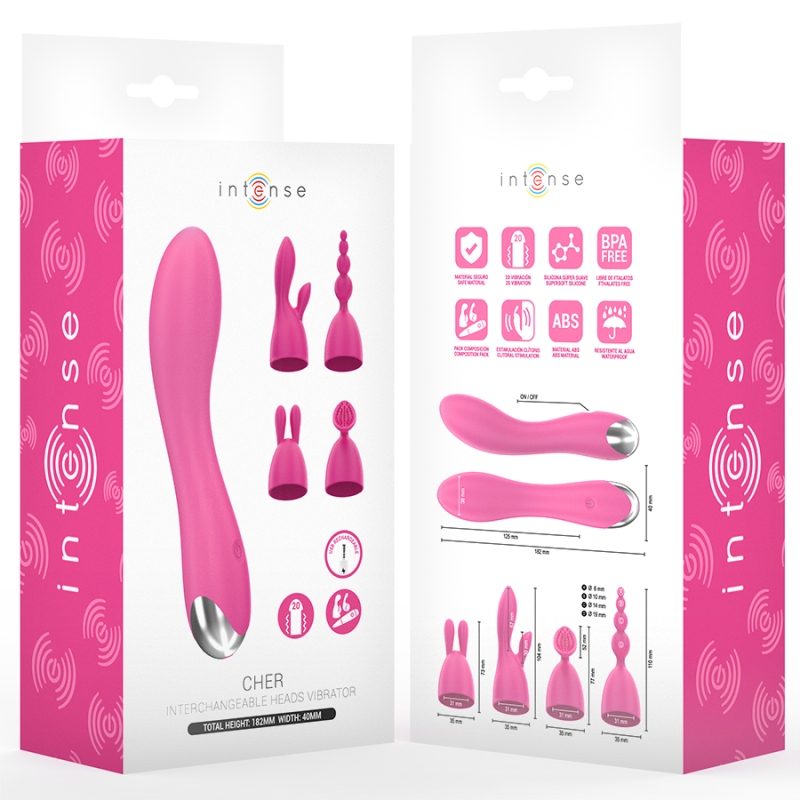 INTENSE CHER VIBRADOR 20 PATRONES CON CABEZALES INTERCAMBIABLES