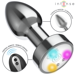 INTENSE PLUG ANAL TALLA M DE METAL VIBRADOR CON LUCES LED MULTICOLOR Y CONTROL REMOTO 2
