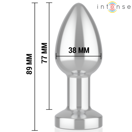 INTENSE PLUG ANAL TALLA M DE METAL VIBRADOR CON LUCES LED MULTICOLOR Y CONTROL REMOTO