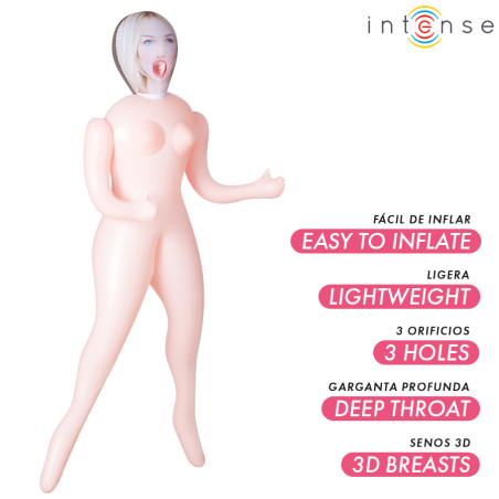 INTENSE DOLLS INGRID MUNECA HINCHABLE CON TRES ORIFICIOS