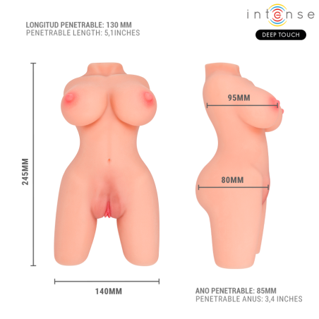 INTENSE DEEP TOUCH JESSE TORSO MASTURBADOR MULTIPOSICION DOBLE VAGINA ANO