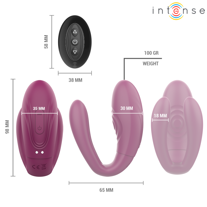 INTENSE SANDRA VIBRADOR ESTIMULADOR DE PINZAS CON GOLPETEO CONTROL REMOTO