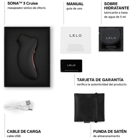 LELO SONA 3 CRUISE MASAJEADOR SONICO DE CLITORIS NEGRO