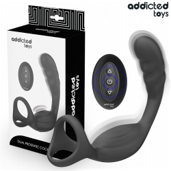 ADDICTED TOYS ANILLO DOBLE VIBRADOR PROSTATICO CONTROL REMOTO