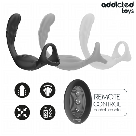 ADDICTED TOYS ANILLO DOBLE VIBRADOR PROSTATICO CONTROL REMOTO