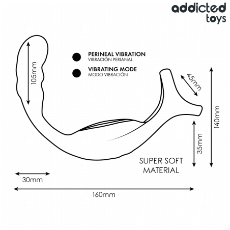 ADDICTED TOYS ANILLO DOBLE VIBRADOR PROSTATICO CONTROL REMOTO
