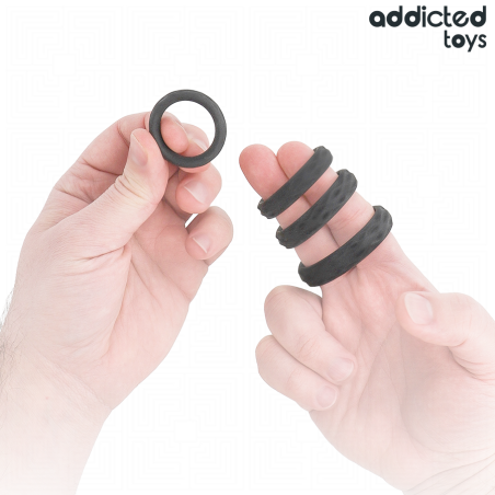 ADDICTED TOYS SET ANILLOS PENE TEXTURIZADOS 4 TAMANOS