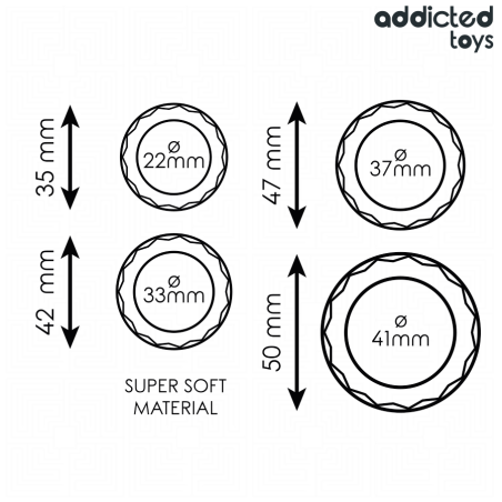 ADDICTED TOYS SET ANILLOS PENE TEXTURIZADOS 4 TAMANOS