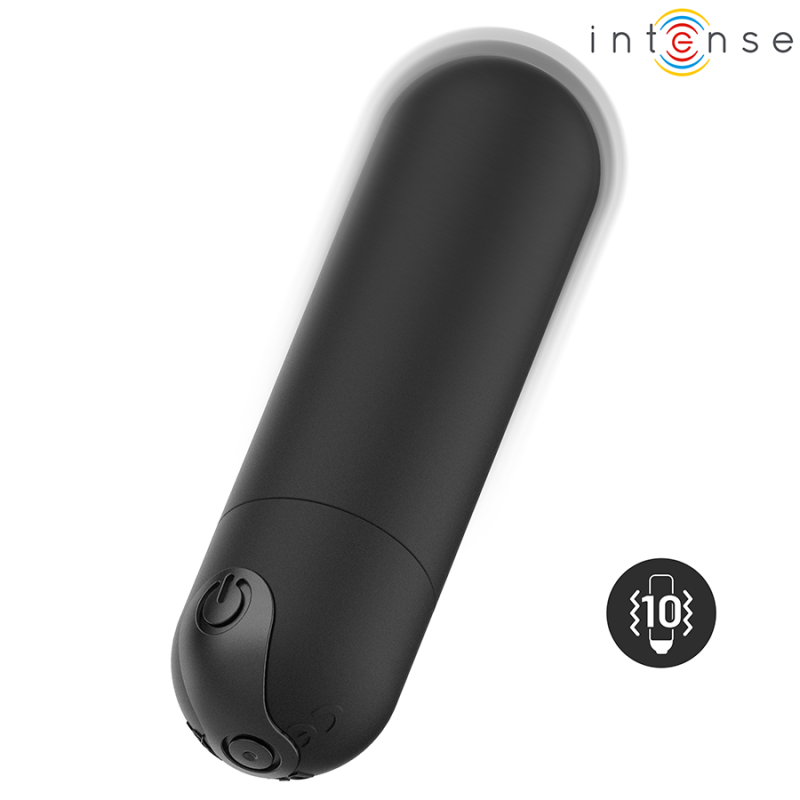 INTENSE KAREN MINI BALA VIBRADORA 10 MODOS RECARGABLE NEGRO