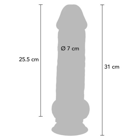 GET REAL PENE REALISTICO DELUXE CON TESTICULOS EXTRA GRUESO 31 CM