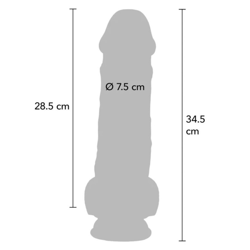 GET REAL PENE REALISTICO DELUXE CON TESTICULOS EXTRA GRUESO 345 CM