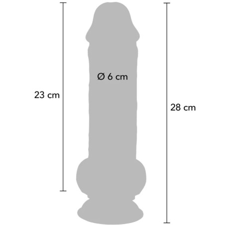 GET REAL PENE REALISTICO DELUXE CON TESTICULOS EXTRA GRUESO 28 CM