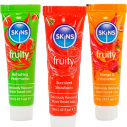 SKINS FRUITY LUBES KIT LUBRICANTES SANDIA FRESA MANGO 3 x 12 ML 2