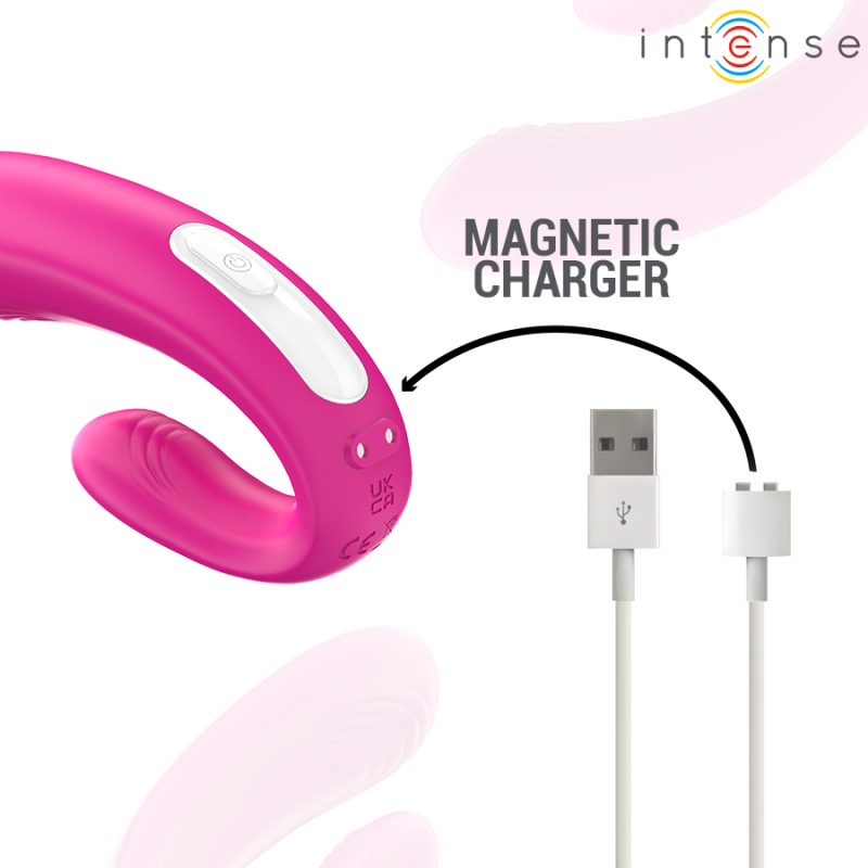 INTENSE JANET ESTIMULADOR Y VIBRADOR DUAL EN FORMA DE U CON CONTROL REMOTO ROSA