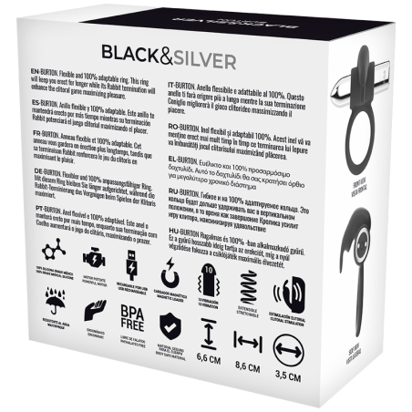 BLACKSILVER BURTON ANILLO RECARGABLE 10 MODOS VIBRACION