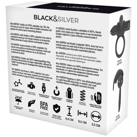 BLACKSILVER BURTON ANILLO 10 MODOS VIBRACION NEGRO