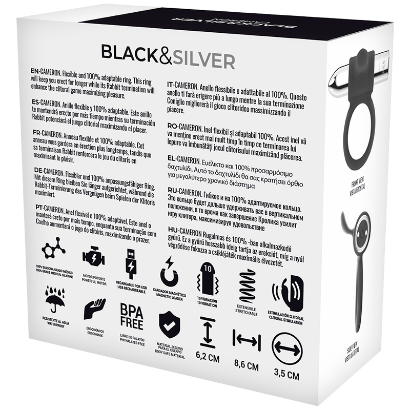 BLACKSILVER CAMERON ANILLO RECARGABLE SILVER