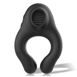 BLACKSILVER ANILLO VIBRADOR SILICONA 3 MOTORES RECARGABLE NEGRO 2