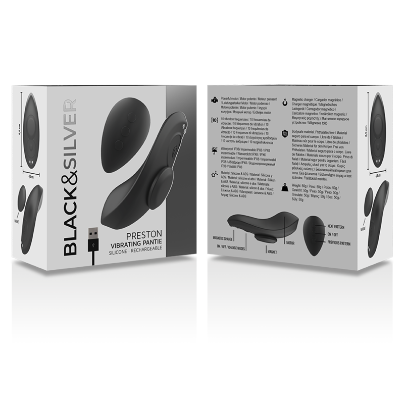 BLACKSILVER PRESTON PANTIE MAGNETICO VIBRADOR SILICONA REMOTO