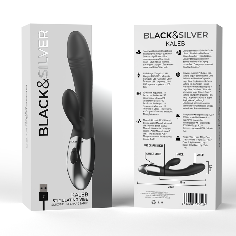 BLACKSILVER KALEB VIBRADOR RABBIT SILICON MILTI FUNCION