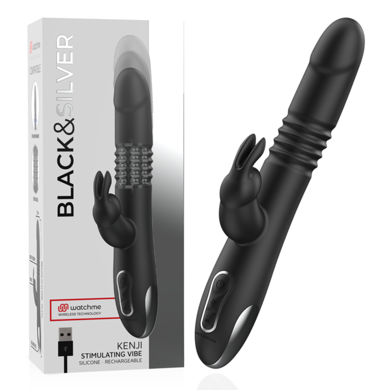 BLACKSILVER KENJI VIBRADOR RABBIT UP DOWN COMPATIBLE CON WATCHME