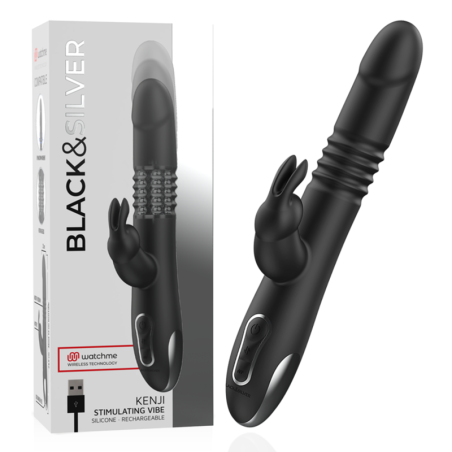 BLACKSILVER KENJI VIBRADOR RABBIT UP DOWN COMPATIBLE CON WATCHME
