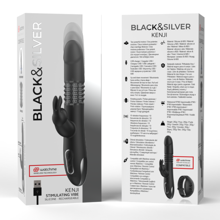 BLACKSILVER KENJI VIBRADOR RABBIT UP DOWN COMPATIBLE CON WATCHME