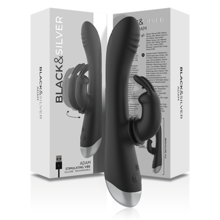 BLACKSILVER DJ ADAM ESTIMULADOR RABBIT SILICONA RECARGABLE NEGRO