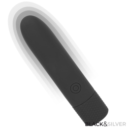 BLACK SILVER GERI BALA VIBRADORA RECARGABLE POR USB 8 VIBRACIONES NEGRO 10 X 22 CM 2
