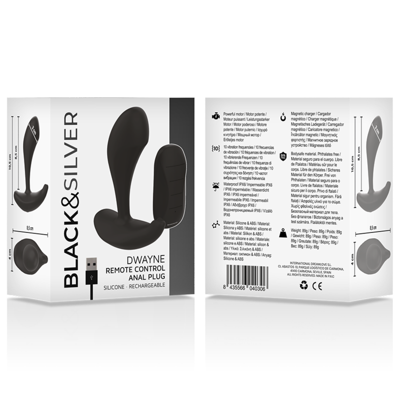 BLACKSILVER DWAYNE PLUG ANAL SILICONA CONTROL REMOTO