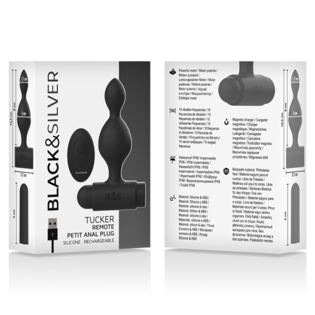 BLACKSILVER TUCKER PEQUENO PLUG ANAL SILICONA CONTROL REMOTO