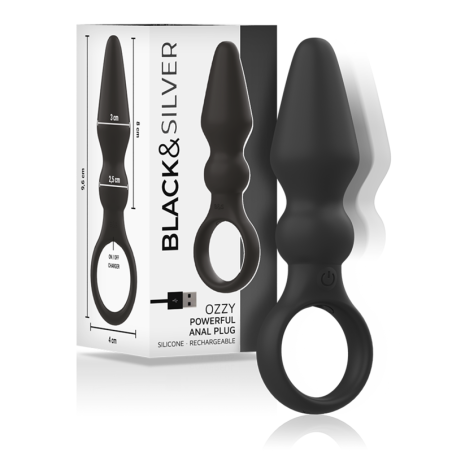BLACKSILVER OZZY POTENTE VIBRADOR PLUG ANAL SILICONA