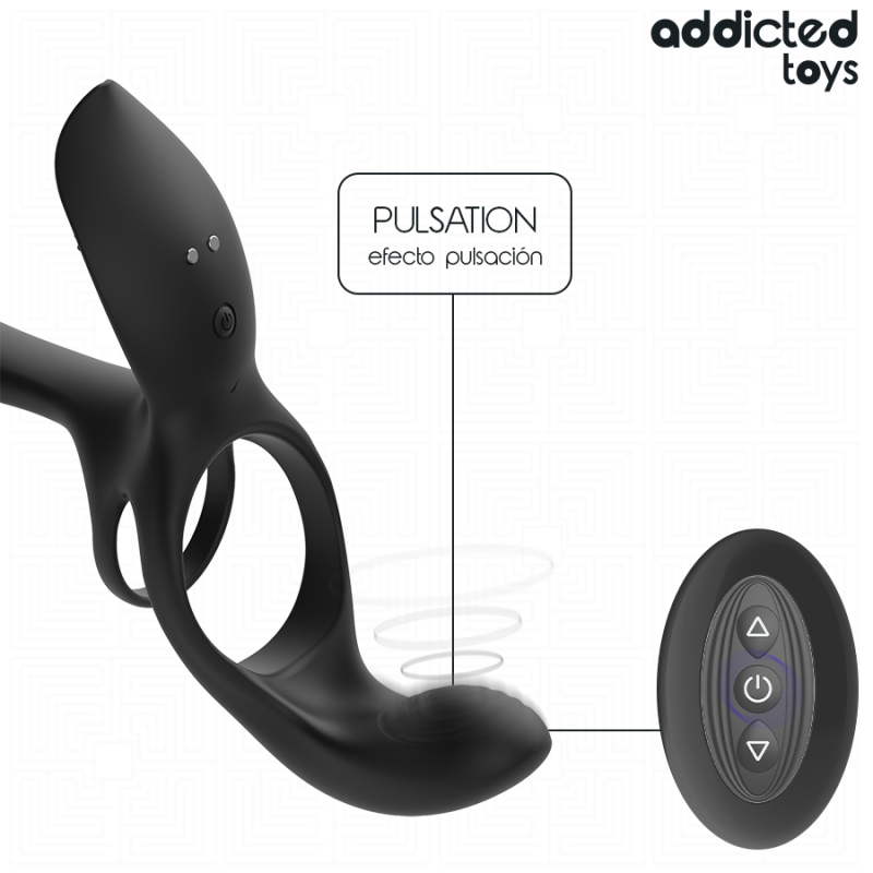 ADDICTED TOYS ANILLO DOBLE PARA EL PENE CON ESTIMULADOR DE CLITORIS