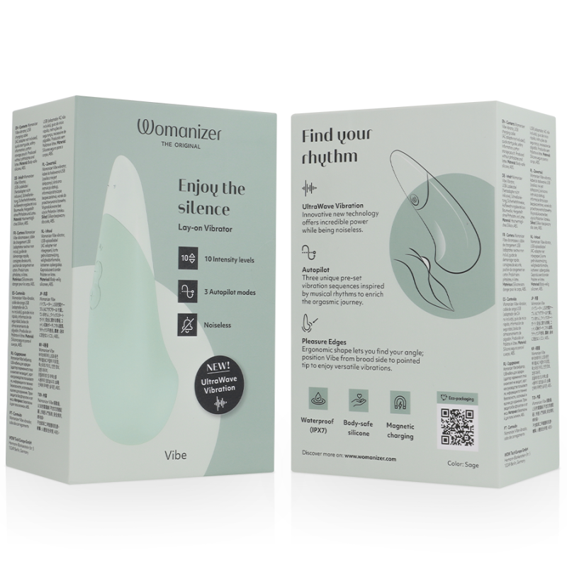 WOMANIZER VIBE VIBRADOR LAY ON SILENCIOSO VERDE CLARO