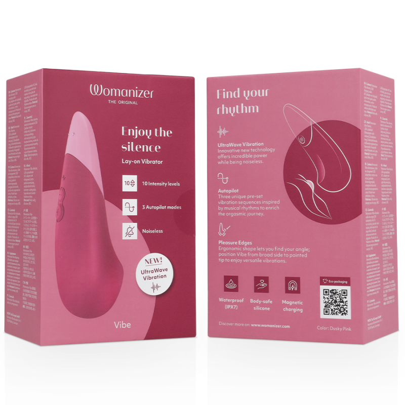 WOMANIZER VIBE VIBRADOR LAY ON SILENCIOSO ROSA OSCURO