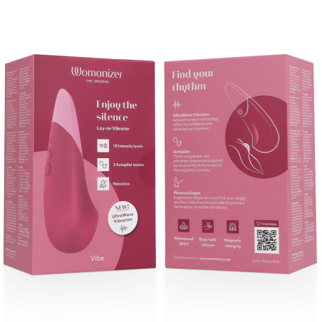 WOMANIZER VIBE VIBRADOR LAY ON SILENCIOSO ROSA OSCURO