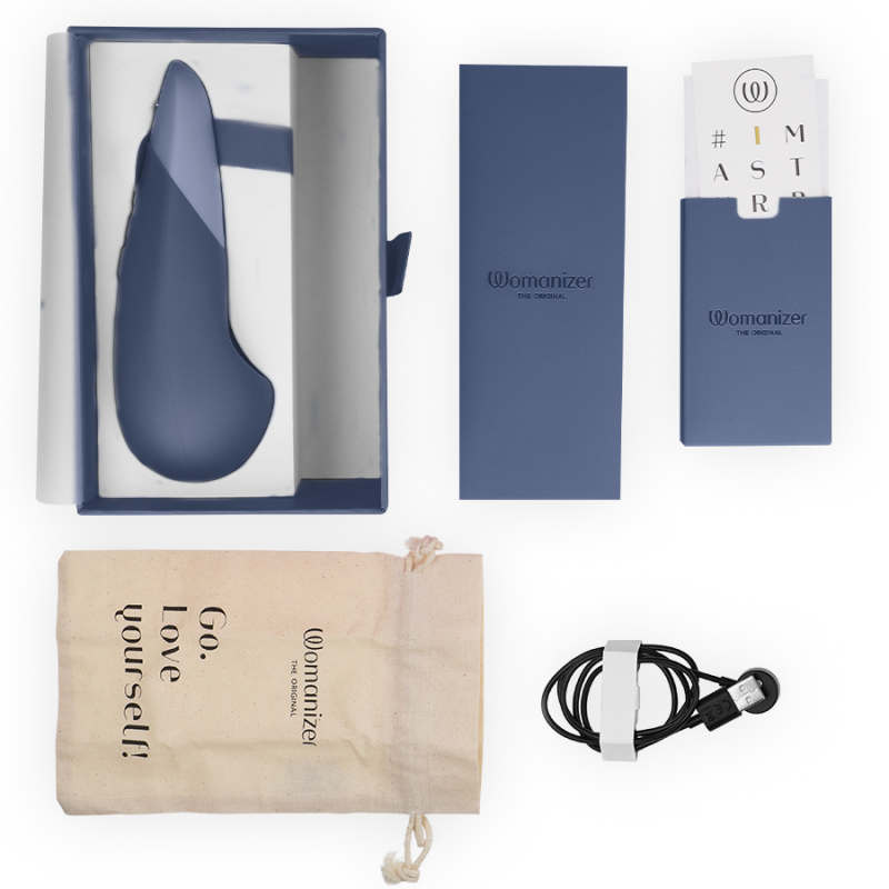 WOMANIZER VIBE VIBRADOR LAY ON SILENCIOSO AZUL OSCURO