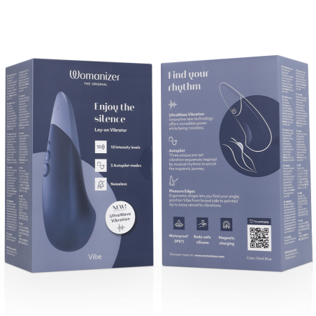WOMANIZER VIBE VIBRADOR LAY ON SILENCIOSO AZUL OSCURO