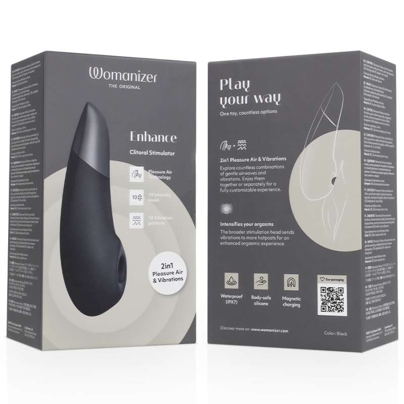 WOMANIZER ENHANCE ESTIMULADOR DE CLITORIS NEGRO