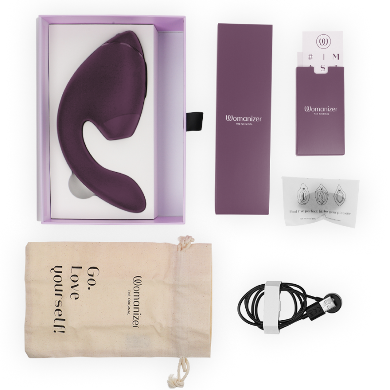 WOMANIZER DUO NEXT ESTIMULADOR VIBRADOR DUAL CLITORIS PUNTOG MORADO