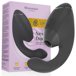 WOMANIZER DUO NEXT ESTIMULADOR VIBRADOR DUAL CLITORIS PUNTOG NEGRO