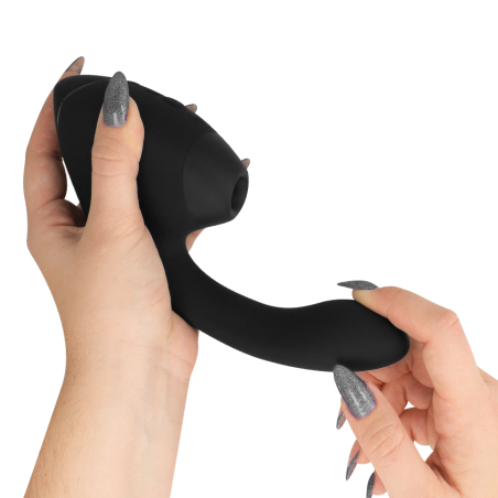 WOMANIZER DUO NEXT ESTIMULADOR VIBRADOR DUAL CLITORIS PUNTOG NEGRO